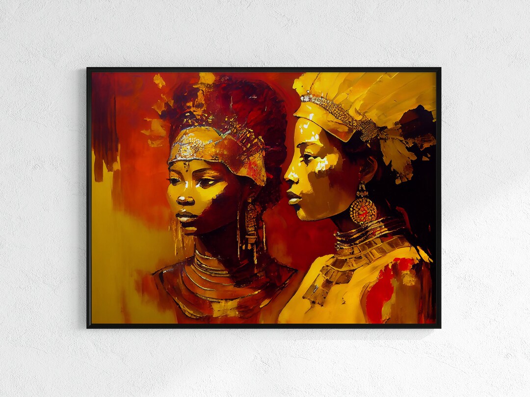 African Queens Painting Abstract Wall Art Prints Abstract Art Instant