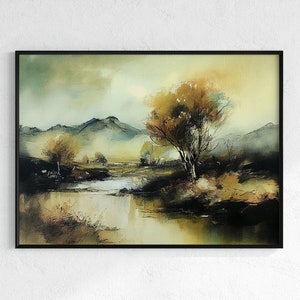 French Landscape Painting Vintage Art Vintage Abstract Wall Art Prints PRINTABLE Instant Download Home Decor Farmhouse Decor Art Posters