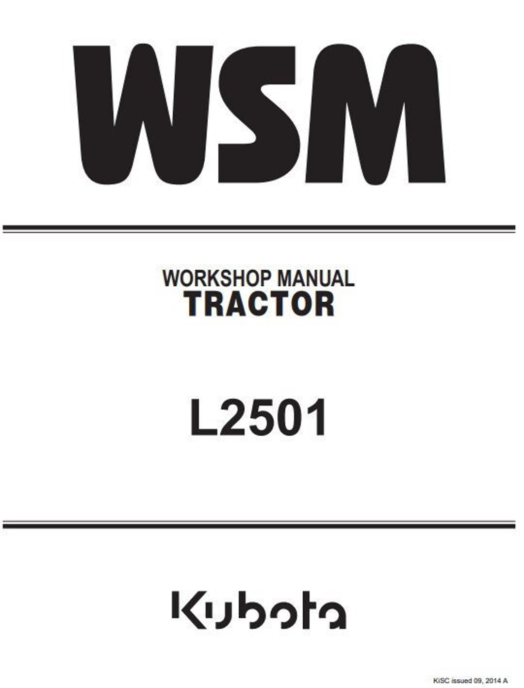 Kubota L2501 Tractor Manual Repair PDF Instant Download Original