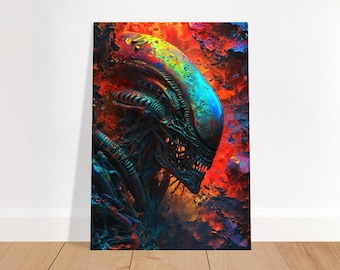 Xenogenesis Psychedelisches Alien Kunstdruck: Abstraktes Filmposter