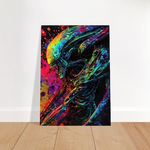 Alien Emergence (NO TEXT) - Alien Art Print | Alien Movie Poster | Abstract Painting | Psychedelic Alien Art | Movie Art | Horror Film