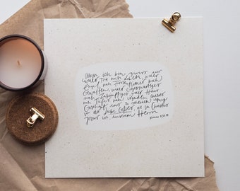 Poster "God's Love", handlettering, Christian square poster with Romans 8:38-39, 21 x 21 cm