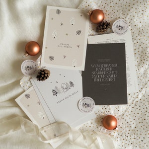 Weihnachtsbundle: 4x Weihnachtskarte, 2x Karte Weihnachtsgeschichte, 6x Sticker Weihnachtssticker