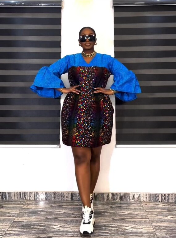 Hot Gowns Ankara Short Gown For Ladies Sales/african Print Women Ankara  Kente Midi Length African