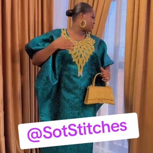 Afrikaanse brokaat boubou-jurk/boubou-jurk/feestjurk/exotische boubou-jurk/rijke tante vibes/kaftan/feestjurk/kerkjurk/bubu/klasse