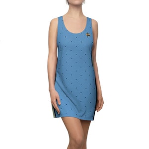 Fabled Fashion Blue Trekkie Women's Cut & Sew Racerback Dress (AOP)