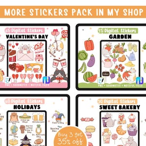 Halloween Digital Stickers – Cute Cats, Ghosts & Pumpkins for Planners or Invitation Print - GoodNotes Noteful Files, 90 Clipart PNGs image 5