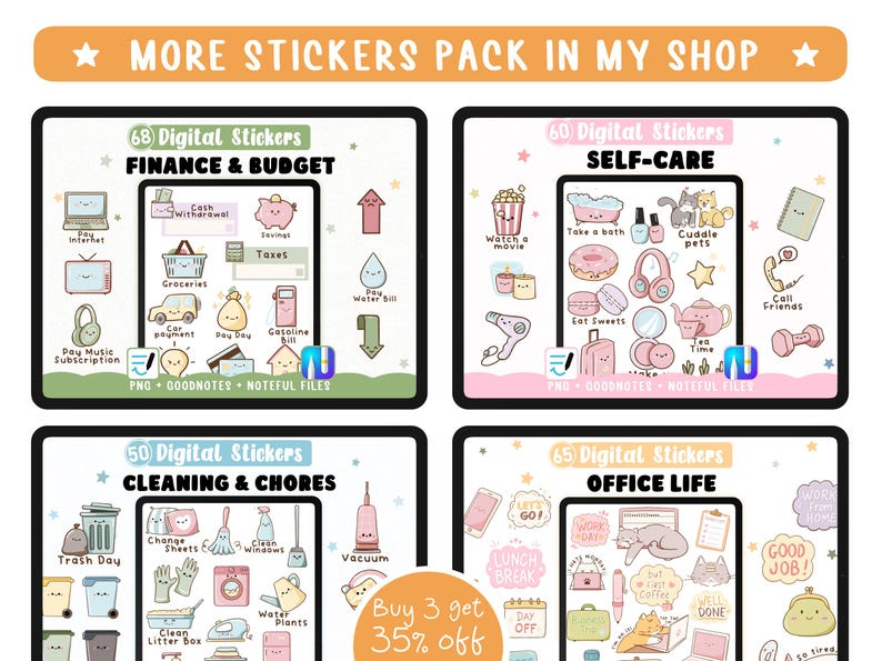 Halloween Digital Stickers – Cute Cats, Ghosts & Pumpkins for Planners or Invitation Print - GoodNotes Noteful Files, 90 Clipart PNGs image 4