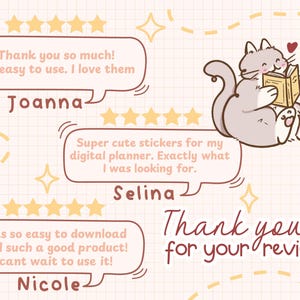 Birthday Stickers for Digital Planners. Celebrations Noteful Goodnotes Stickers & 125 Transparent Cute Cats PNG Clipart. image 6