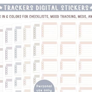 Neutrale digitale Sticker-Tracker. 250 gestanzte Tracker-Widgets für digitale Goodnotes-Planer im Buchformat + transparente PNGs Bild 4