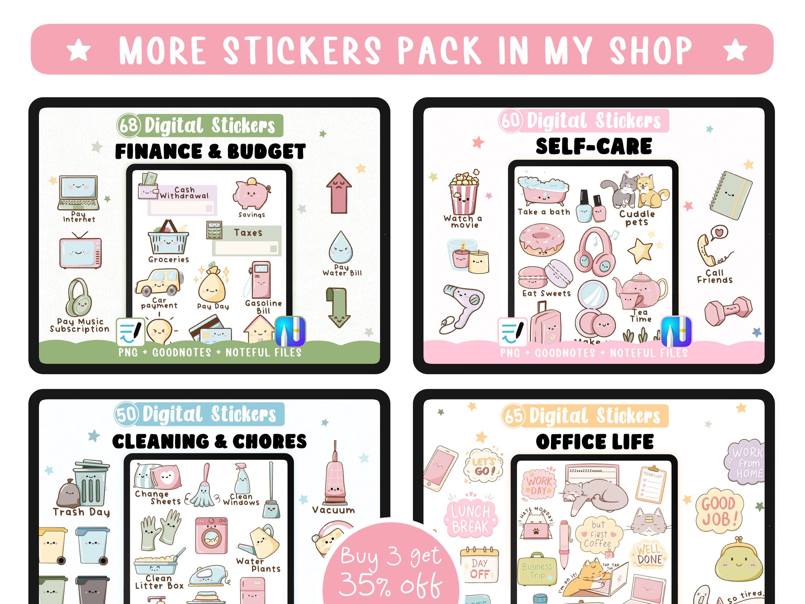 Valentine’s Day Digital Stickers | Cute Love Cats & Hearts | 65 PNG ...