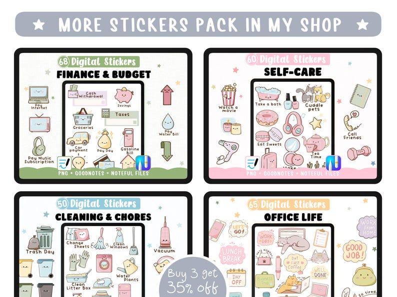 Neutrale digitale Sticker-Tracker. 250 gestanzte Tracker-Widgets für digitale Goodnotes-Planer im Buchformat + transparente PNGs Bild 6