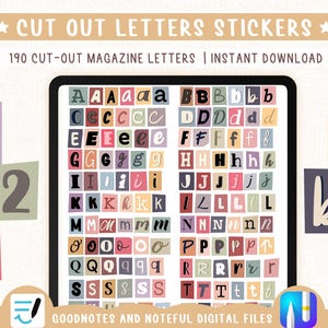 Letras y números recortables: 190 letras estilo revista, kit para diarios, scrapbooking y cuadernos de recortes (compatible con GoodNotes, Noteful e impresión).