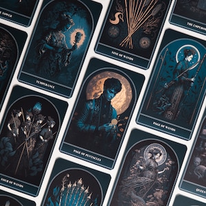 Baraja de tarot, baraja de tarot verde y negra personalizada, 78 cartas de tarot, herramientas de adivinación, baraja de tarot Mori no Inori, baraja de oráculo, bolsa de tarot, IA