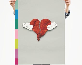 Póster de Kanye West - 808s & Heartbreak Póster vertical mate premium, regalo