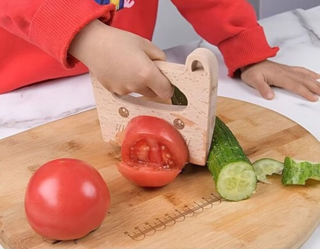 Montessori Knife for Kids, Children's Wooden Knife for Cutting Fruits