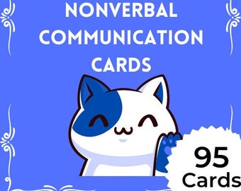 Cartes de communication non verbale (Blue Cat Edition) - Outil d'aide à la communication pour les autistes, l'aphasie, le mutisme sélectif et le non verbal
