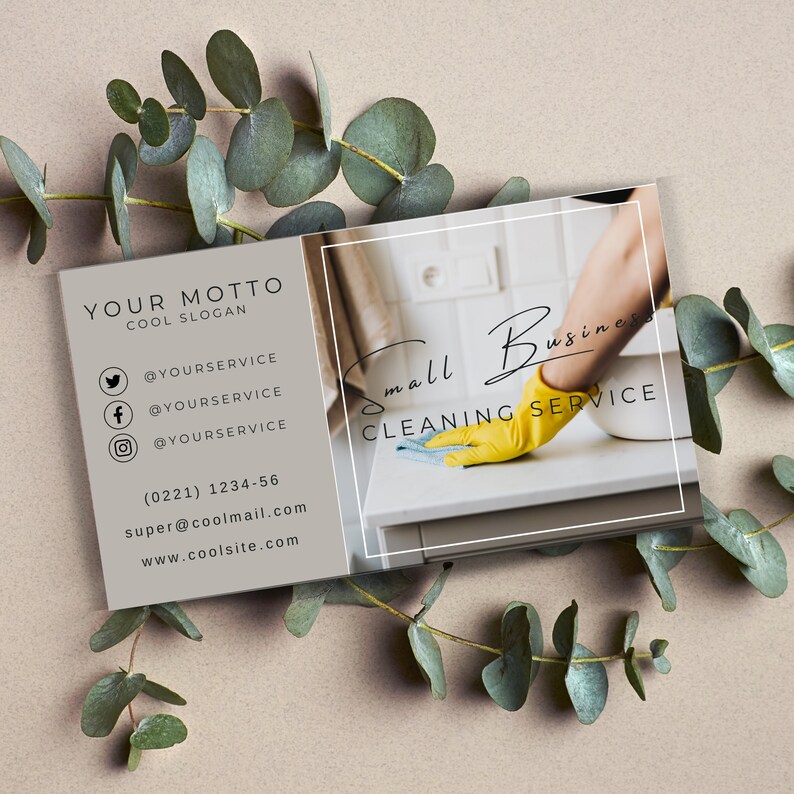 Editable Cleaning Business Card Cleaning Service Business Etsy