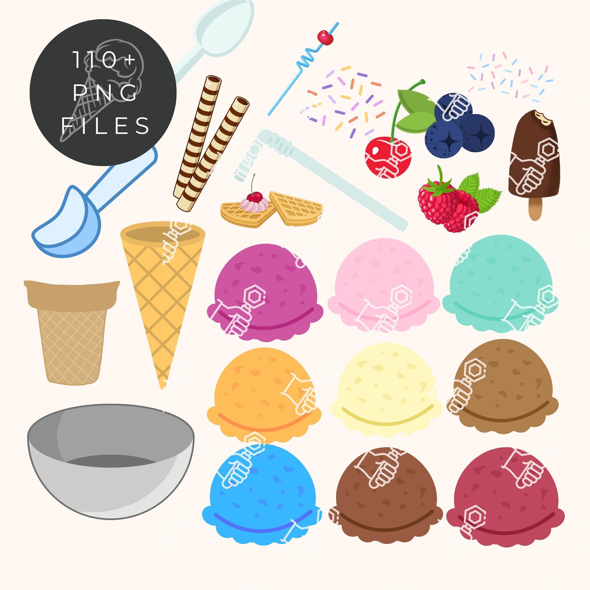Make Your Own Ice Cream Ice Cream Clipart Ice Cream Builder Etsy