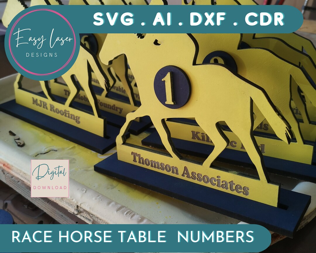 Horse Racing Table Number Set Equestrian Venue Decorwedding Etsy