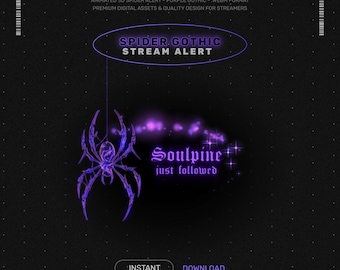 3D Animated Twitch Alert | 360 Purple Gothic Spider | Vampire & Goth Stream Alert