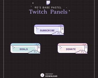 Pastel Retro Twitch Panels: 90s Browser Theme (Digital Download)