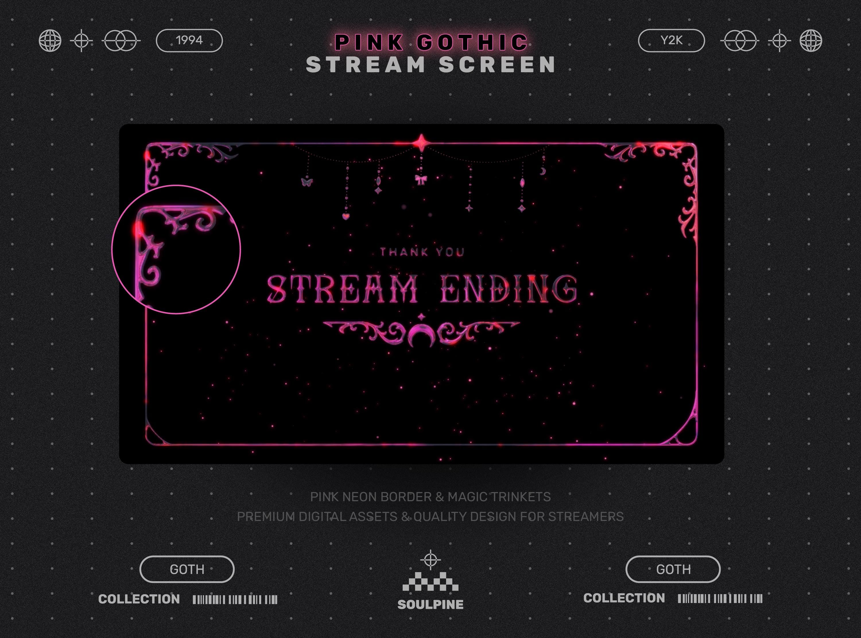 Pink Gothic Stream Screens ⊹ Alt Gothic ⊹ Witch ⊹ Vtuber Streamer ...