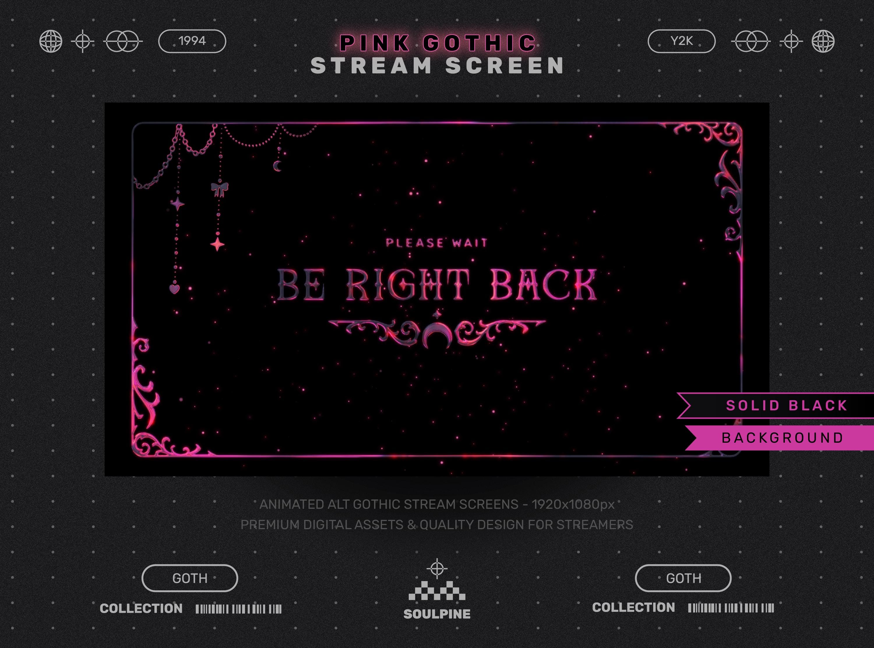 Pink Gothic Stream Screens ⊹ Alt Gothic ⊹ Witch ⊹ Vtuber Streamer ...