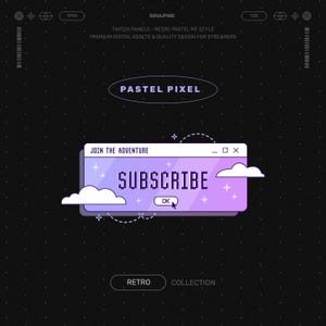 Pastel Pixel Cloud Twitch Panels: Dreamy Retro 90s Stream Panel  (x35 Premade Panels) StreamingAssets