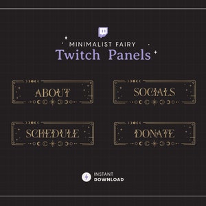 Minimalist Fairy Twitch Panels: White & Gold Astral Graphics (Digital Download)