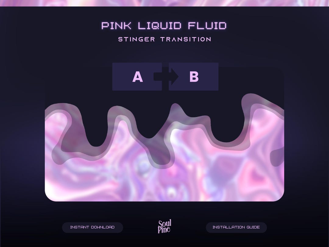 Pink Liquid Fluid Stinger Transition for Twitch, OBS, and Youtube ...