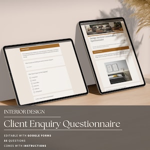 Interior Design Onboarding Client Consultation Questionnaire Google Forms Sheets Enquiry Leads Studio