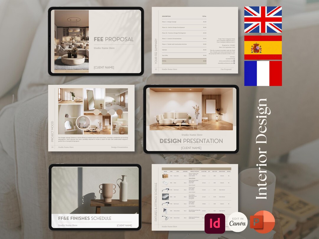 Interior Design Foundational Design Trio - Fee Proposal, FFE Finishes ...