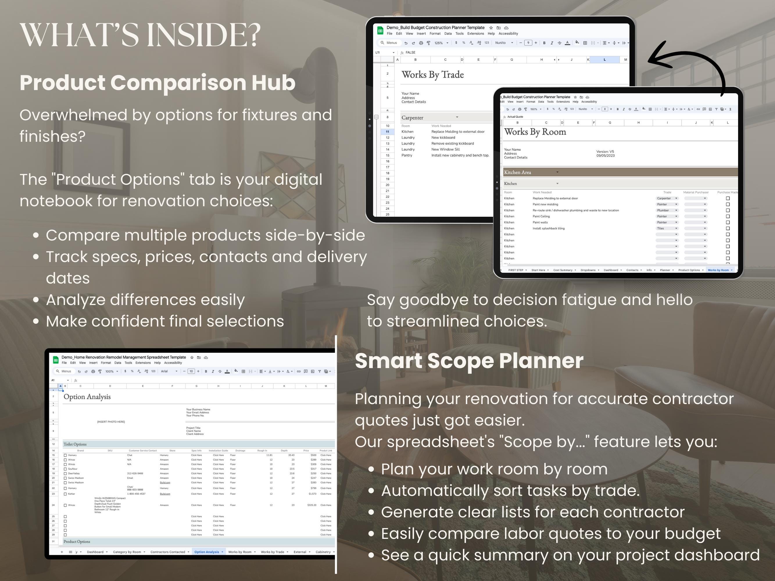 Build Budget Home Renovation Construction Planner, Excel Google Sheets ...