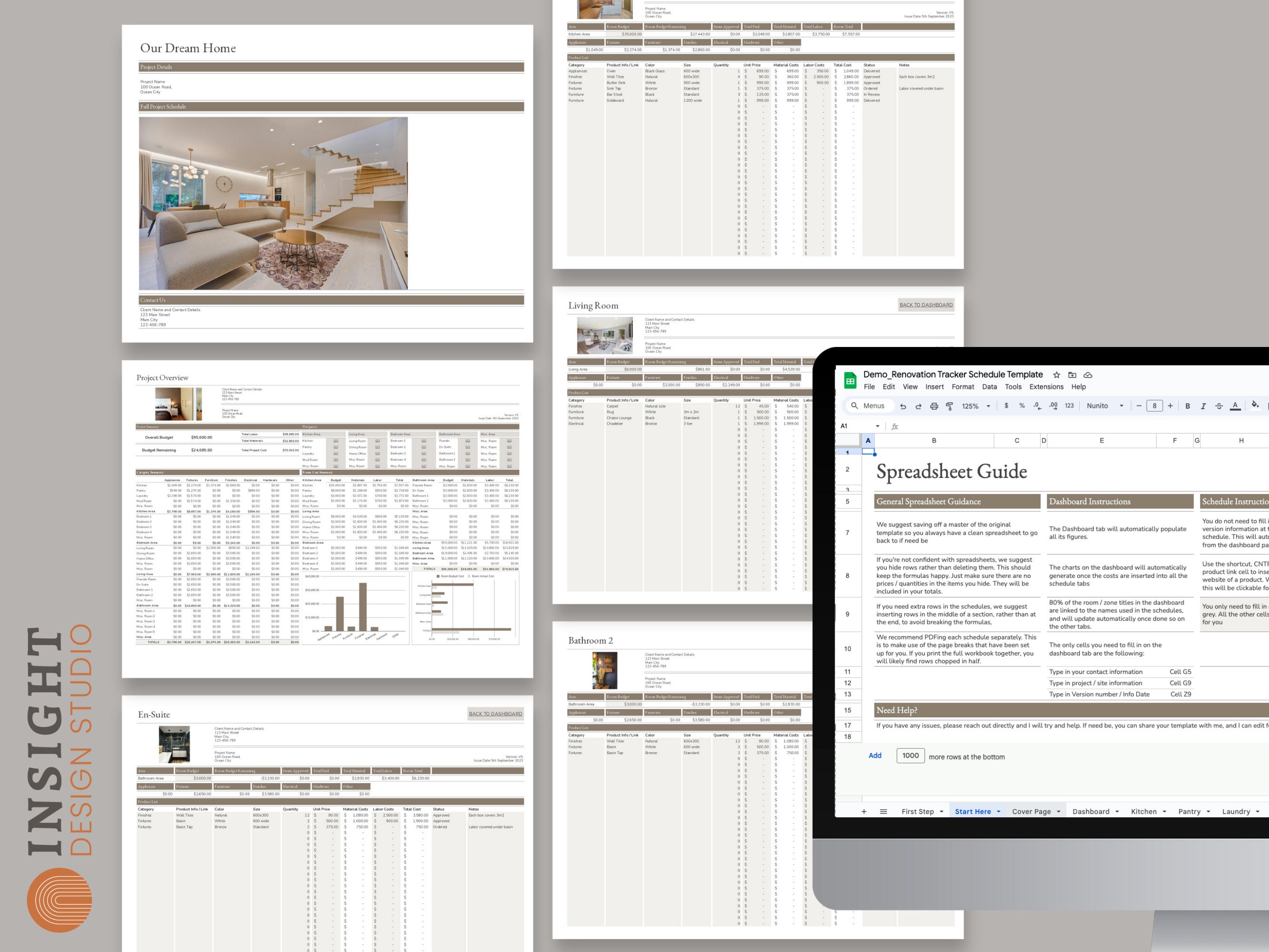 Home Renovation Project Tracker Google Sheets Budget Spreadsheet House ...