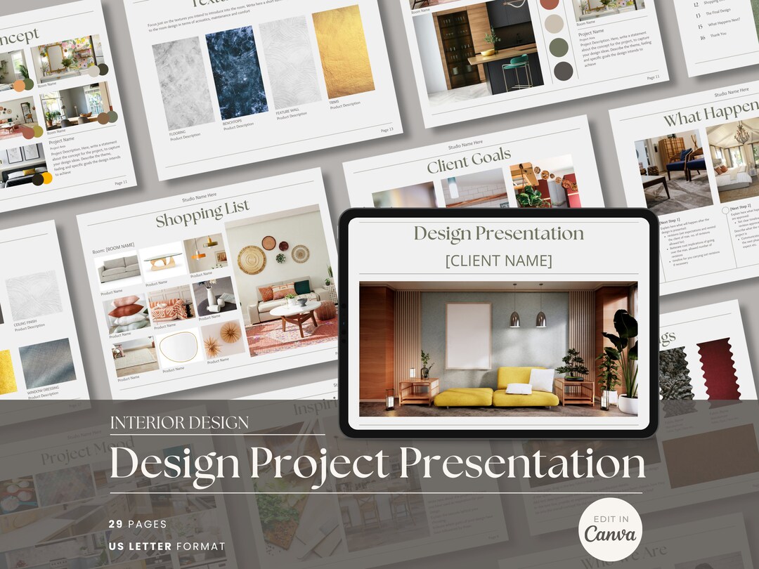 Interior Design Concept Design Presentation Template With Moodboards ...