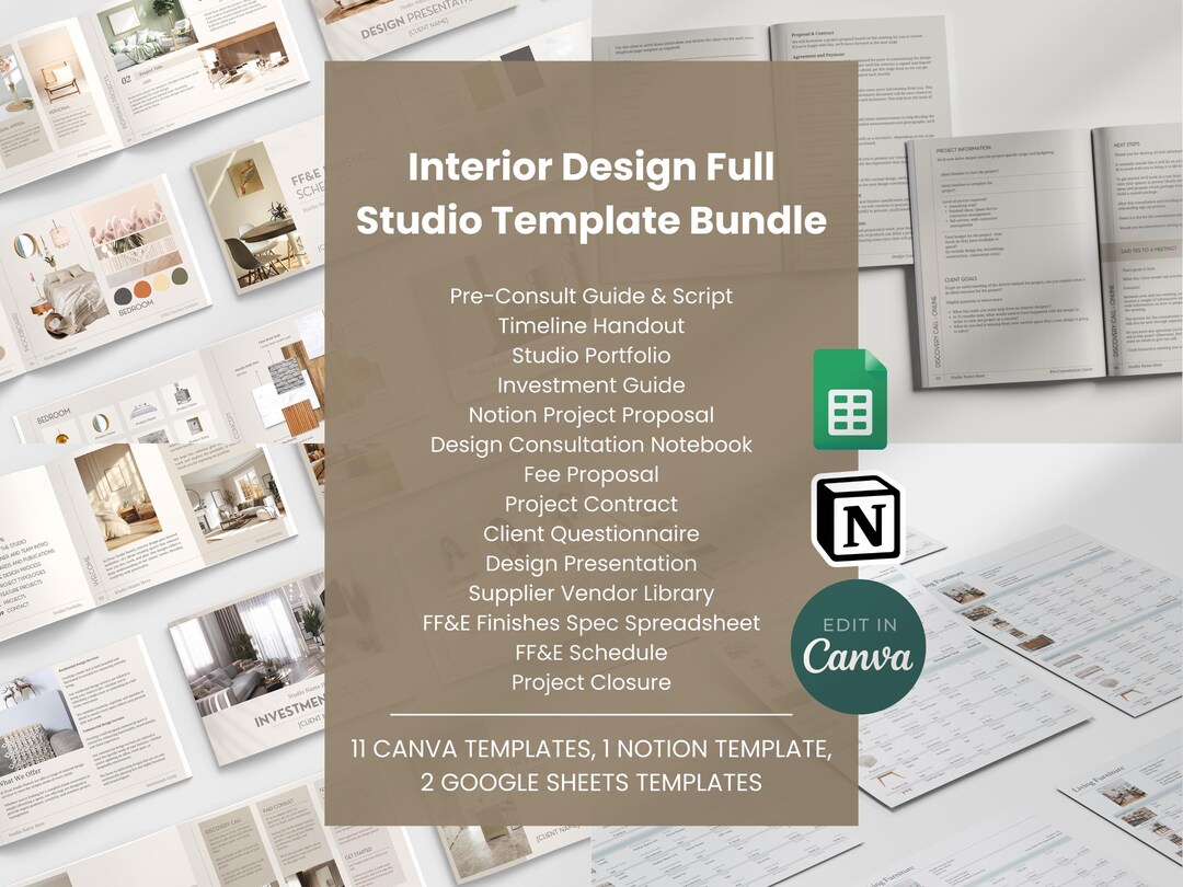 190+ Pages - Full Interior Design Studio Business Starter Pack Bundle ...