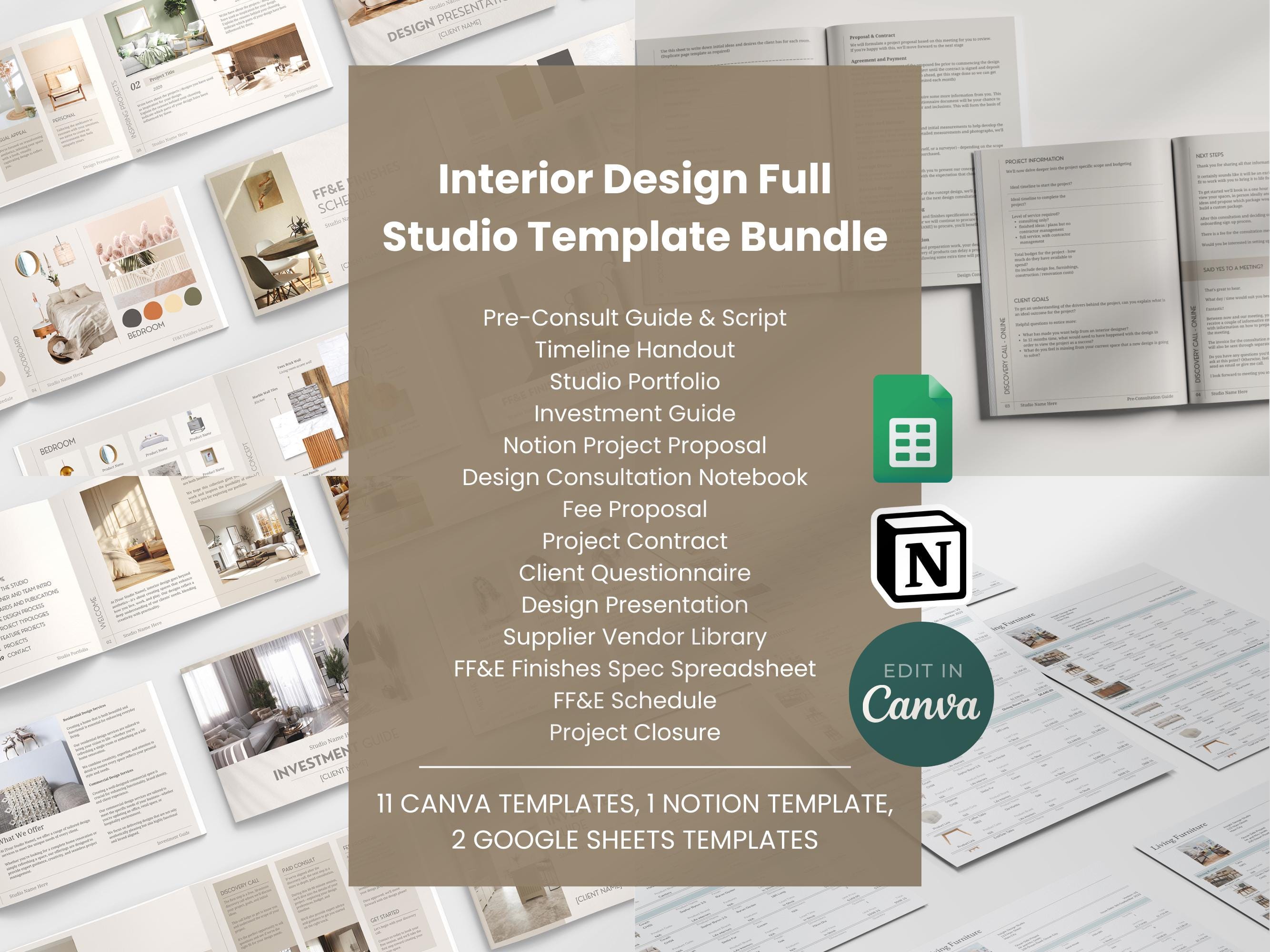 190+ Pages - Full Interior Design Studio Business Starter Pack Bundle ...