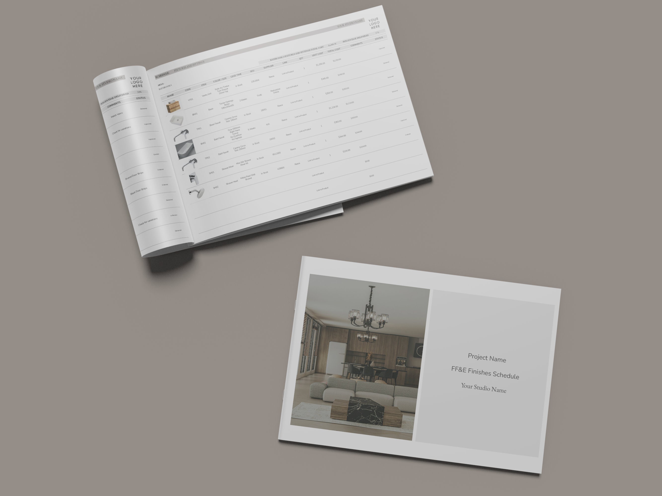Interior Design Google Sheets FF+E Finishes Product Specification ...