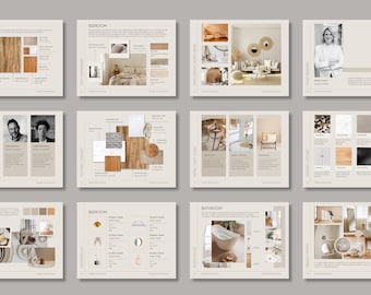 Présentation de design d'intérieur - Modèle de projet - Modèle Canva de proposition de design client - Adobe InDesign - Powerpoint