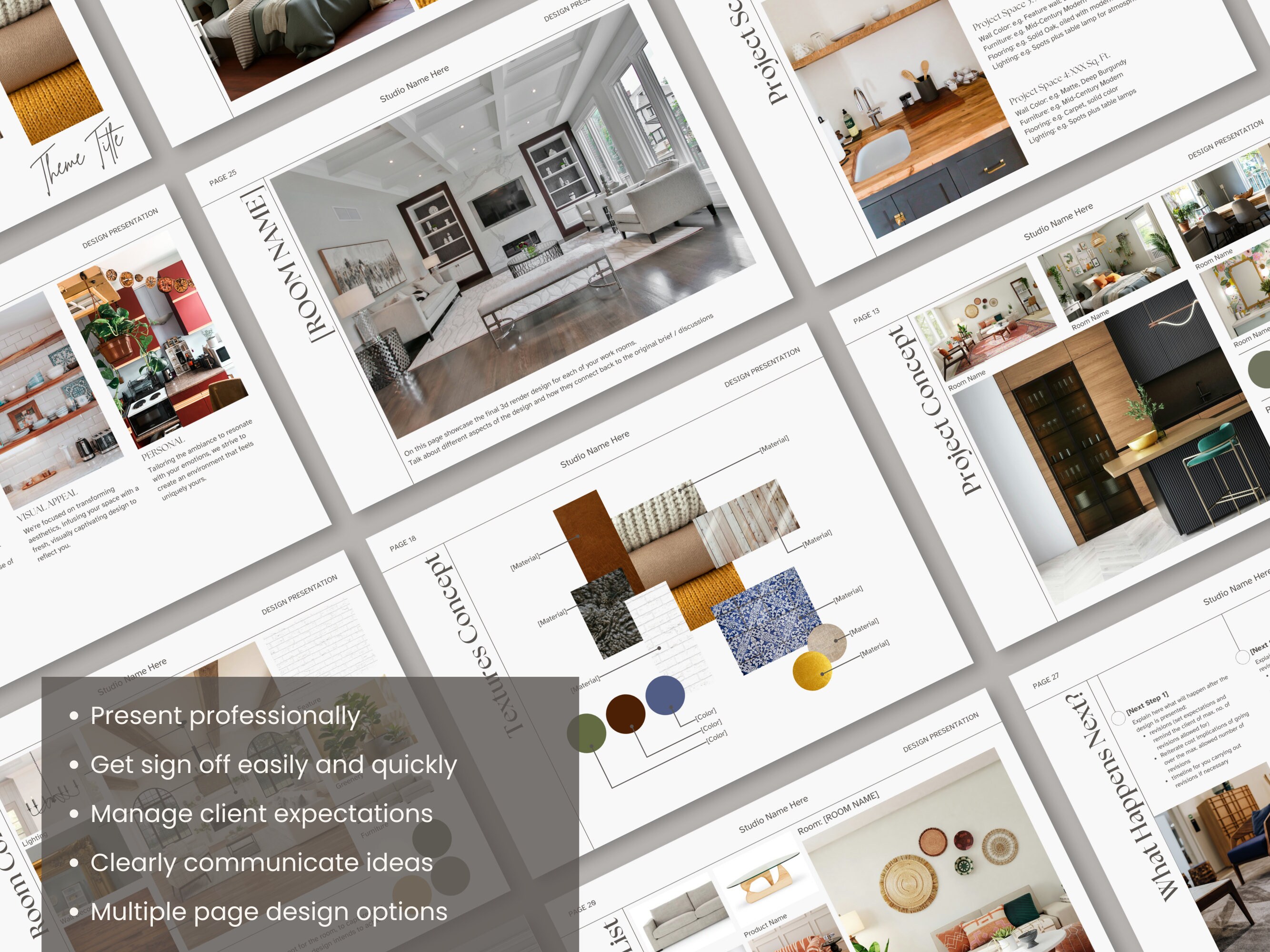 Interior Design Concept Design Presentation Template With Moodboards ...