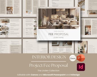 Interior Design Fee Proposal Template - Canva Powerpoint Adobe Indesign ...