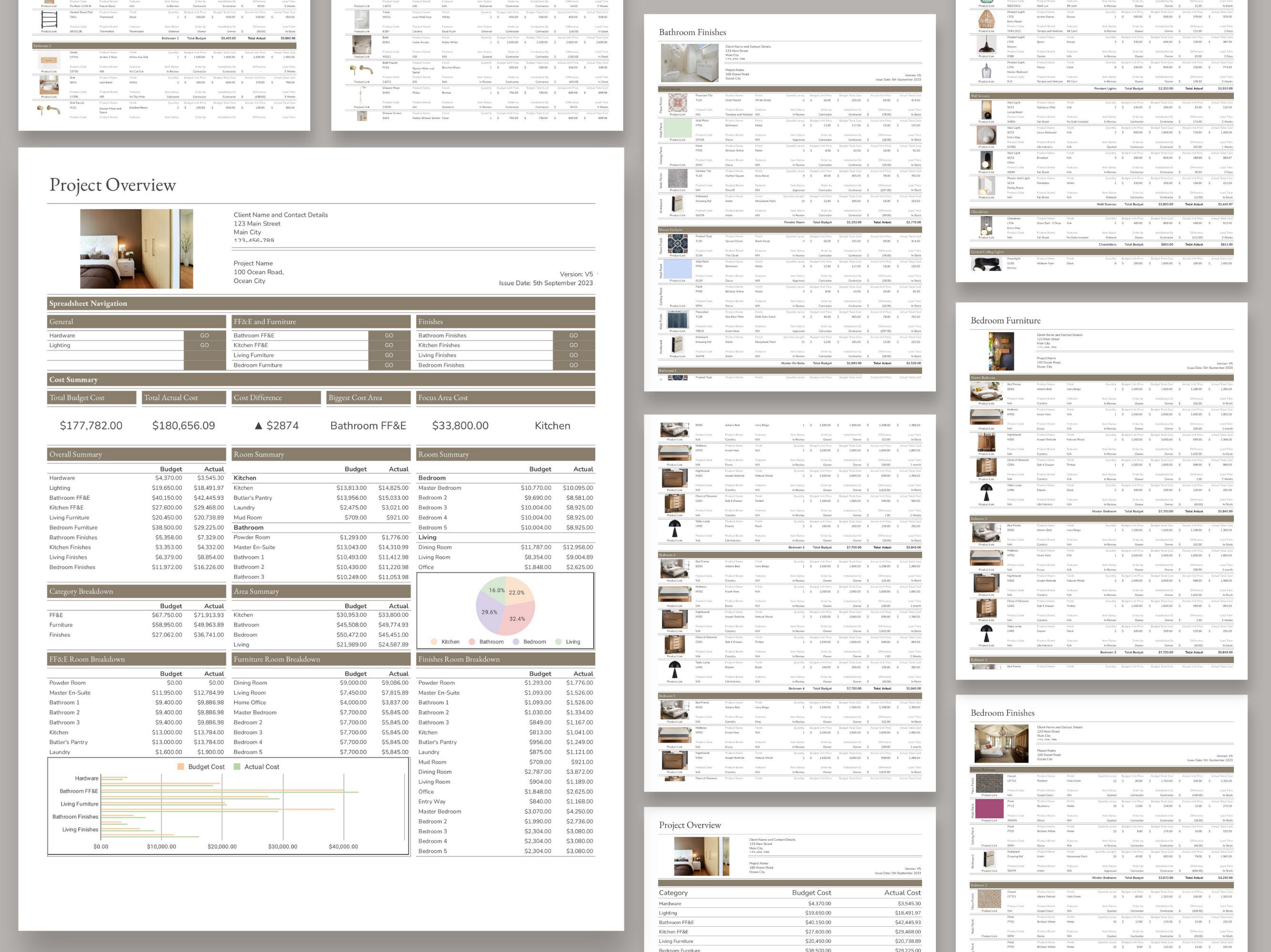 Home Renovation Google Sheets Product Specification Template, Finishes ...