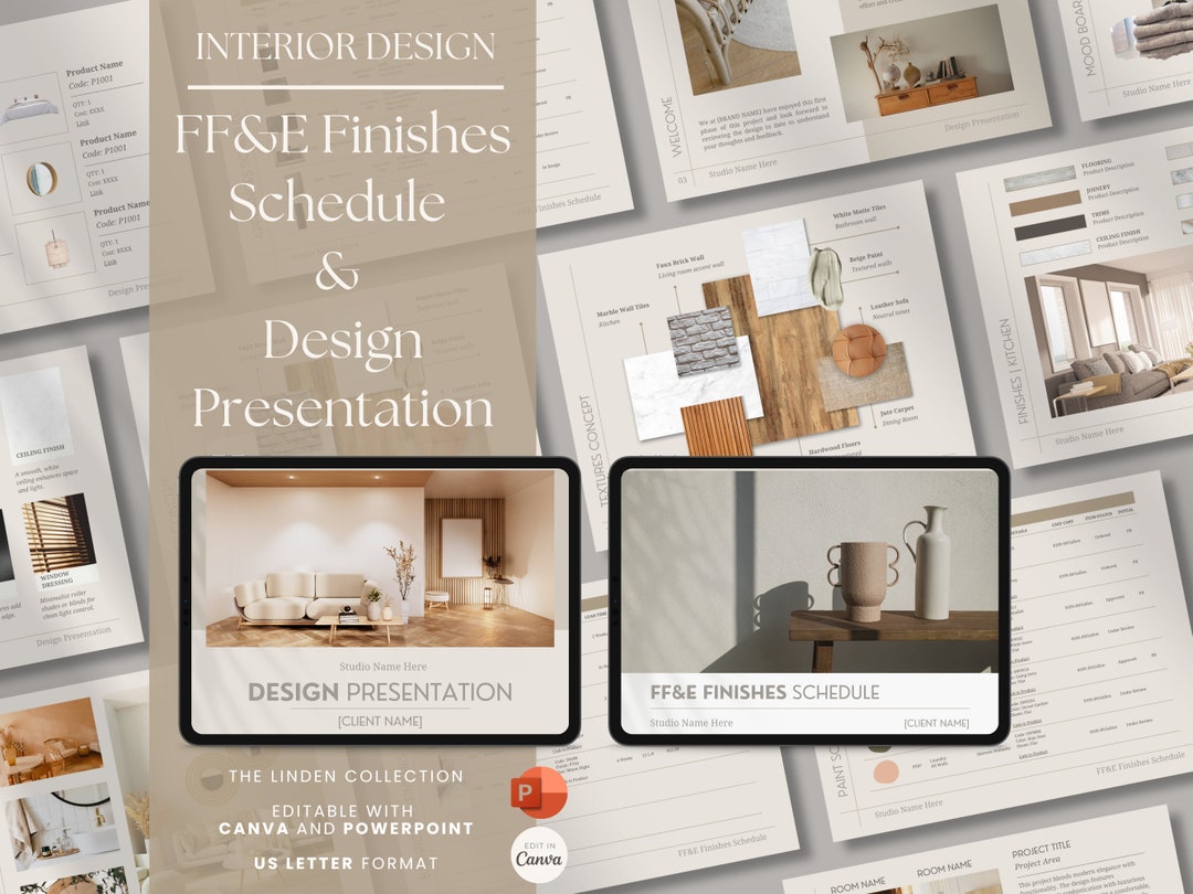 FFE Finishes Schedule and Design Presentation Template Bundle for ...