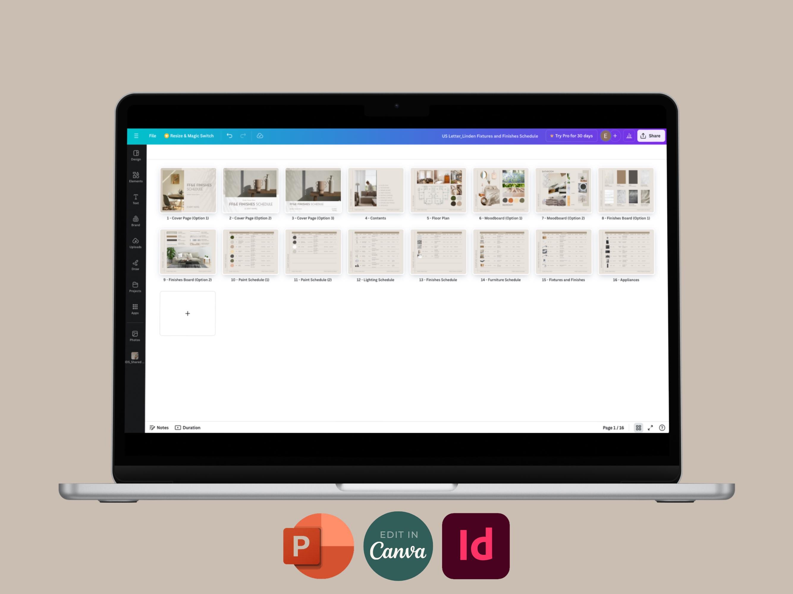 FFE Finishes Schedule for Interior Designers, Moodboard, Specification ...