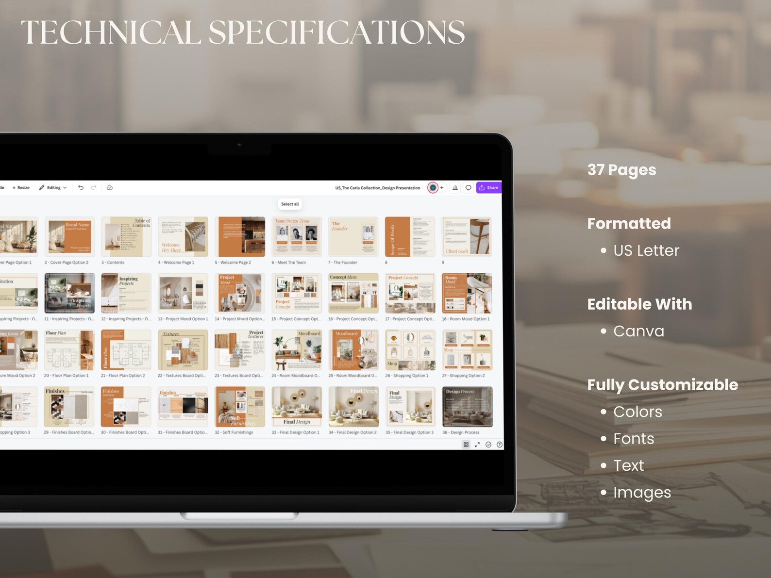 Interior Design Presentation Kit, Editable Canva Moodboards, Material ...