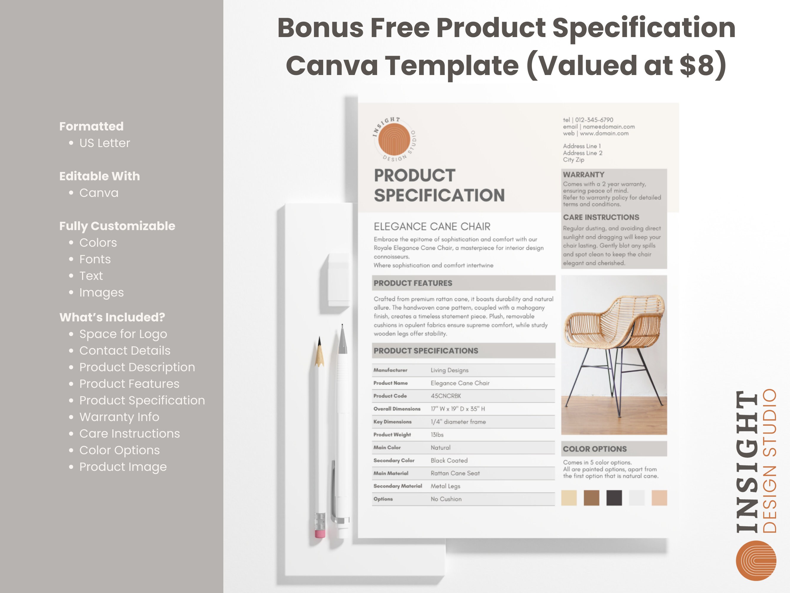 Interior Design Google Sheets Excel Product Specification Template ...