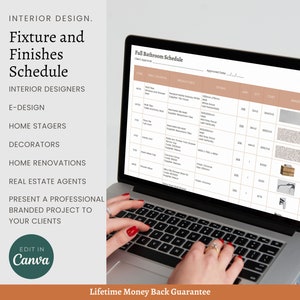 Interior Design Fixture and Finishes Schedule Canva Template Lighting ...