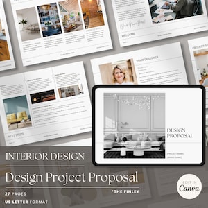 Interior Design Template - Project Proposal Canva - Professional Design Brief - Portfolio - Project Fee Estimate_Finley Collection