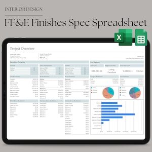 Puede incluir: Una captura de pantalla de una hoja de cálculo que muestra un desglose de costos para el diseño de interiores. La hoja de cálculo incluye un resumen de costos, desgloses por categoría y desgloses por área. El resumen de costos muestra un costo total de 581.963,12 €, siendo el costo más alto el de los muebles de sala de estar. Los desgloses por área muestran que el área más grande es la cocina.